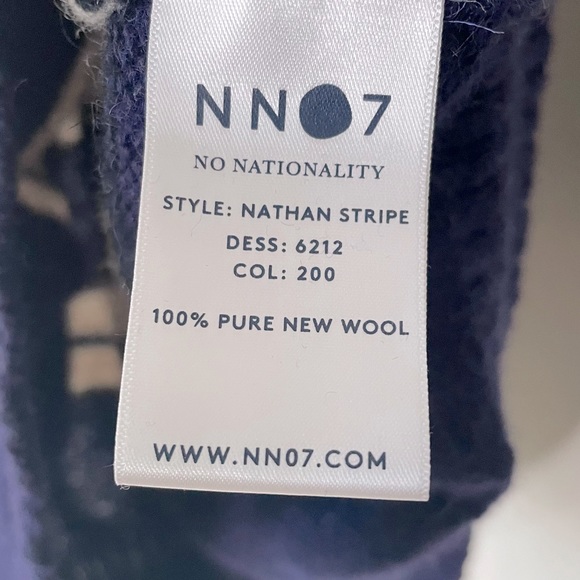 Nn07 No Nationality Nathan Stripe Wool Crewneck Sweater - Picture 9 of 9